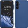 kwmobile Custodia Compatibile con Samsung Galaxy A25 Cover - Back Case Morbida - Protezione in Silicone TPU Effetto Metallizzato blu metallizzato