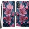 Haninsuze Cover per Samsung Galaxy A54 5G, Portafoglio PU Pelle, Fiore di pesco | Interno TPU Antiurto, Anti-Graffio, Fessura per Schede, Supporto Stand, Design Libro, Flip