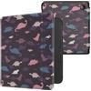 kwmobile Custodia eReader Compatibile con Kobo Libra 2 Cover - eBook Reader Flip Case - viola/giallo/blu - Dinosauri