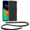 kwmobile Custodia Compatibile con OnePlus Nord CE 2 Lite 5G Cover - Back Case in Silicone TPU - Protezione Smartphone con Cordino - trasparente/nero
