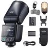 Godox V1midC TTL flash sferico per fotocamere Canon, flash da 55 W con 650 flash disponibili, luce pilota a LED da 2 W, HSS a 1/8000 s, tempo di ricarica di 1,7 s, batteria integrata da 2200 mAh