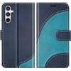 BoxTii Cover per Samsung Galaxy A35 5G, Custodia in PU Pelle Portafoglio, Magnetica Flip Cover a Libro con Slot per Schede per Galaxy A35 5G, Blu