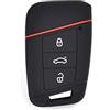 Berfea Custodia Chiave auto accessori Cover protettiva portachiavi in morbido silicone per telecomando compatibile con VW Volkswagen PASSAT B8 Jetta Skoda Kodiaq Superb A7