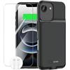 GIN FOXI Custodia con batteria per iPhone 16/16e, [2026 nuovo] Custodia di ricarica rapida 8500 mAh ultra sottile leggera batteria ricaricabile anti-caduta in TPU potente Juice Box per iPhone 16/16e