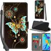 Haninsuze Cover per Huawei P30 Pro Custodia Cover Pelle Libro Portafoglio con Porta Carte Magnetica Protezione Antiurto Cuoio Flip Case Custodia Cover per Huawei P30 Pro, farfalla verde
