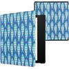 kwmobile Custodia eReader Compatibile con Amazon Kindle Oasis 10. Generation Cover - eBook Reader Flip Case - blu/blu chiaro/bianco - Pesciolini