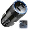 Paicreate Caricabatterie da auto a ricarica rapida da 60 W con presa accendisigari USB C, 2 porte PD, 30 W, 12 V, per iPhone 16, 15, 14, 13, 12, 11 Pro Max, Mini, Galaxy S25, S24, Huawei Pura 70, i-pad, AirPods