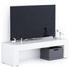 Mobili Fiver, Porta Tv Evolution 120x40, Bianco Frassino, 120 cmx40 cmx35 cm, Mobile Tv moderno per tv fino a 50'', Made in Italy