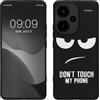 kwmobile Cover Compatibile con Xiaomi Redmi Note 13 Pro+ 5G / Redmi Note 13 Pro Plus 5G - Custodia in Silicone TPU - Cover Protettiva Soft Case - Don't touch my phone bianco/nero