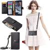 Beajew Custodia Compatibile con Honor X8A 4G, con chiusura lampo Funzione Stand scomparti [Magnetica] [Antiurto] Pelle portafoglio Cover, [RFID Blocking] TPU Antiurto Flip Cover Libro- Nero