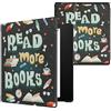 kwmobile Custodia eReader Compatibile con Amazon Kindle Oasis 10. Generation Cover - eBook Reader Flip Case - blu/giallo/verde - Scritta Read More Books