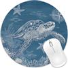 Velluxion Tappetino per mouse rotondo a tema tartaruga marina, 20,3 x 20,3 cm, motivo oceano, con base in gomma antiscivolo, per computer portatile, scrivania, schizzo tartaruga