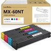 LeciRoba Cartuccia toner di ricambio compatibile MX60NT MX61NT per Sharp MX-60NT MX60NT MX61NT MX-61NT per MX3071 MX3070N MX3051 MX3050 MX2651 MX3570N MX2630 MX3550N MX3050 (BCMY, 4) -Confezione: