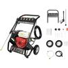 EGBNSY Idropulitrice Portatile, 190Bar Idropulitrice a Scoppio, 7HP Pulivapor Alta Pressione con Motore Tubo 8m e 5 Ugelli, Piedini Antiscivolo, Pulivapor per Pulire Cortili, Auto, Terrazze e Cantieri