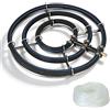 efuturetime Aerazione per Stagni, Anello di Aerazione φ35cm, 3 in 1 Anelli in Acciaio Inossidabile 304, Aeratore per Laghetto con Tubo Flessibile φ9mm da 5m