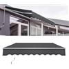 NAIZY Tenda da sole con braccio snodato, 4 x 3 m, in alluminio, in poliestere, impermeabile, protezione dai raggi UV, per balcone, terrazza, grigio scuro