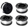 Viilich 4 bobine per decespugliatore compatibili con Black & Decker A6481, A6485, AF-100, AF-100-3ZP, AF-100-BKP, ricambio per decespugliatori GH600 GH900, lunghezza 9,144 m, diametro 1,65 mm