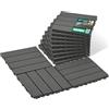 VOUNOT® Set da 22 Piastrelle Esterno ad Incastro 30x30 cm, Pavimento da Giardino Antiscivolo e Drenante, Tagliabili e Resistenti all'Acqua per Terrazza, Patio e Piscina, Antracite