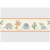 AG Design Bordura Adesiva Elefanti Color Pesca, AWBD 8504 | Impermeabile e Decorativa per Cameretta Bambini per Bambina e Bambino | Pellicola Multicolore | Larghezza 500 x Altezza 13,8 cm