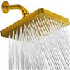 SparkPod Soffione doccia fisso, pioggia ad alta pressione, look moderno di lusso, facile installazione senza attrezzi, ricambio perfetto per il soffione doccia del tuo bagno (quadrato 20 cm, oro