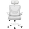 rattantree Sedia da Ufficio, Poltrona Ufficio Ergonomica, Con Braccioli Regolabili e Poggiatesta, Sedia Scrivania Girevole e Regolabile in Altezza, Seduta Ergonomica Traspirante, Per Lavoro, Grigio