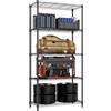 M MZG Scaffalatura Metallica Pesante a 5 Ripiani, Fino a 567,5 kg, Ripiani Regolabili, per Garage, Officina e Magazzino, Studio,Nero, 40 x 85 x 173,9 cm