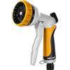 RESTMO Pistola a spruzzo per tubi flessibili, pistola a spruzzo per tubi pesanti, ugello per tubi ad alta pressione, ideale per innaffiare piante e prati, lavare auto e animali domestici (giallo)