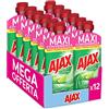 Ajax Detersivo Pavimenti Limone Ultra Sgrassante, Formula più Efficace, Agisce Contro Ogni Tipo di Sporco, Igiene e Pulito Brillante, 100% Efficace Sullo Sporco, 12 X 650 ml