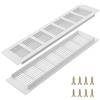 MISIQIMA 2 griglie di ventilazione rettangolari 30 cm × 8 cm, griglia di ventilazione bianca con viti, griglia di ventilazione della porta in alluminio per scarpiera, bagno, cucina, balcone