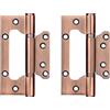 Qrity 4 Pz Cerniere a Filo, 100mm Cuscinetto A Sfera Cardini per Porta in Acciaio Inox Cerniere, 4 Pollices, Rame Rosso Antico