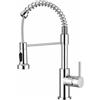 HM Miscelatore Cucina Professionale A Molla Cromato | Rubinetto Lavello Cucina Doccetta Estraibile Getto Doppio Monocomando Girevole 360°