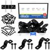Glarks 15pcs 20/25/30mm Tubo Fascetta Morsetto, Acciaio al Carbonio Nero 2 Foro Cinghia U Staffa Tubo Fascetta Morsetto Gancio di Tensione Tubo Clip con 30pcs Vite per Tubo Tubo Cavo Fissaggio