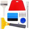 Ewrap Kit per appendere carta da parati, strumento per levigare la carta da parati con pennello, raschietto in plastica, spatola rossa, metro a nastro