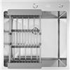 ANW HOME Lavello Cucina 1 Vasca da Incasso 50x50 cm, Lavandino Cucina Acciaio Inox 304, Argento, Finitura Nano, Spessore 3,0/1 mm, Profondità 22 cm, con Sifone e Dosatore Sapone