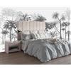 Kalodity Carta da parati panoramica giungla in bianco e nero 3d seta, 356 x 250 cm Tropical Coconut Foresta - Carta da parati giungla grandi murali Poster per soggiorno, camera da letto per bambini, studio