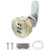 PATIKIL Serratura a Combinazione Cam Lock a 3 Cifre Finitura Cromata | Serratura di Sicurezza, in Lega di Zinco, Senza Chiave, per Serratura per Armadietti, con Cilindro da 1, con Vite Oro