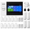 LWOHSI Sistema di allarme domestico wireless, sistema di sicurezza Wi-Fi con schermo fulltouch wireless da 4,3 Funziona con Alexa e Google per casa, appartamento