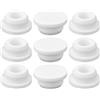 Gosknor 9pz Copertura Foro Troppo Pieno Lavello Silicone, Tappo Troppo Pieno Rotondo per Cucina Bagno Bacino Facile da Installare Copertura Scarico Inserto Tappo per Casa (Bianco)