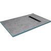 MARWELL Elemento doccia 90 x 140 x 4 cm direttamente piastrellabile con canalina di scarico integrata in nero e scarico orizzontale - piano e senza barriere - pendenza integrata