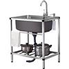 FTGENSM Lavello Cucin in Acciaio Inox Autoportante,Lavello in Acciaio Inox Autoportante con Banco da Lavoro Lavello da Pranzo Mobile Commerciale per Interni Esterni Spessore (Size : 68 * 44cm)
