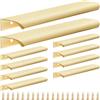 Malimali Confezione da 10 maniglie dorate per credenze da cucina, 200 mm, moderne maniglie in alluminio per armadietti da bagno, ottone spazzolato