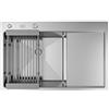 ANW HOME Lavello Cucina 1 Vasca, Lavandino Cucina da Incasso con Gocciolatoio, Lavello Acciaio Inox 304, 78x50 cm, Argento, Finitura Nano, Spessore 3,0/1 mm, con Sifone e Dispenser