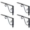 Youery 4 Pezzi Staffe per Mensole a Parete 150 * 110 MM Supporti per Mensole Triangolare Staffe per mensole Scaffale per Libri,Mensola della Cucina,Supporto di Vaso di Fiori(Nero)