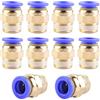 ANGEEK set da 10 pezzi, 10 mm - 3/8 PT filettatura maschio raccordi pneumatici a, adatti per il collegamento rapido di tubi flessibili, accessori compressori d'aria