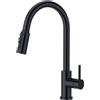 CREA Rubinetto da cucina a 3 vie con doccia, rubinetto da cucina a tre vie, estraibile, girevole a 360°, miscelatore a 3 vie, rubinetto a 3 vie, rubinetto a 3 vie, in acciaio inox, nero