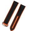 dayeer Cinturino in gomma di nylon per Omega x Swatch uomini deployante fibbia cinturino orologio accessori silicone braccialetto catena, Fibbia Rosegoldclasp arancione, 22mm