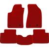 Union Textile UNION Tappetini su misura realizzati per FIAT 500 ABARTH CON FORI FISSAGGIO dal 2008 in moquette di velluto alta qualita Rosso