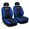 Susy Shop Coppia Di Coprisedili Anteriori Compatibili Per 500X, Set Fodere Auto In Policotone Con Logo Ricamato MADE IN ITALY (Nero/Blu Royal)