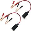 CTRICALVER 2 pcs 12V / 24V Presa Accendisigari, con clip a coccodrillo, cavo con 16AWG, cavo di prolunga per clip per batteria accendisigari per auto