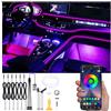 QAUBEN Auto illuminazione ambiente fibra ottica 64 colori musica suono attivo con APP controllo auto kit di illuminazione dell'atmosfera decorativa DC 12V 1W 8m